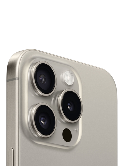 REFURBISHED Apple iPhone 15 Pro, iOS, 6.1", 5G, SIM Free, 512GB, Excellent - view 2, Natural Titanium