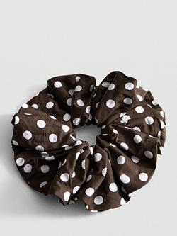 Mango Polka Dot Scrunchie, Chocolate