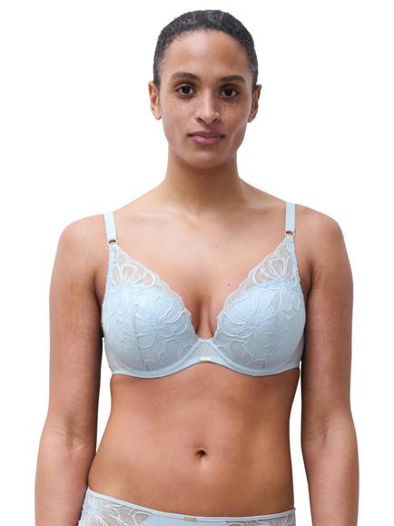 Chantelle Fleurs Plunge T-Shirt Bra, Icy Flower