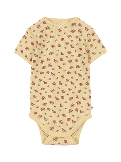 Konges Sløjd Baby Minnie Short Sleeve Floral Bodysuit, Carmona, Carmona