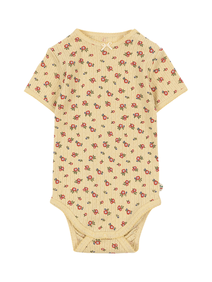 Konges Sløjd Baby Minnie Short Sleeve Floral Bodysuit, Carmona, Carmona