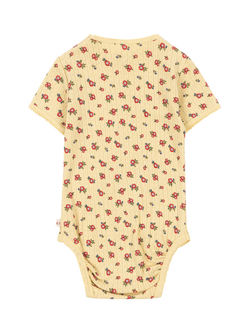 Konges Sløjd Baby Minnie Short Sleeve Floral Bodysuit, Carmona - view 2, Carmona