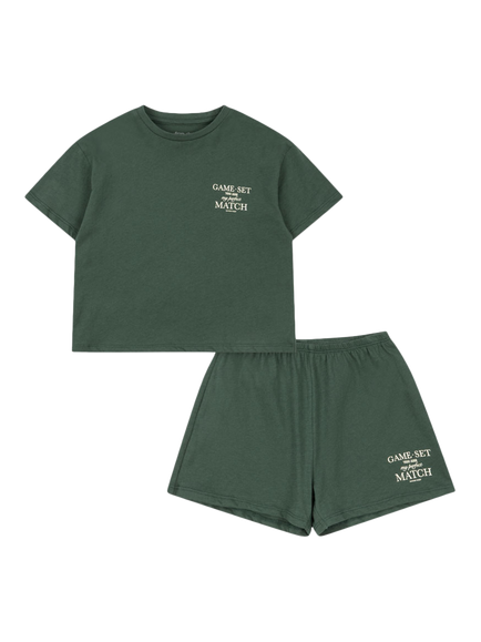 Konges Sløjd Kids' Famo Cotton Graphic T-Shirt & Shorts Set, Cilantro, Cilantro