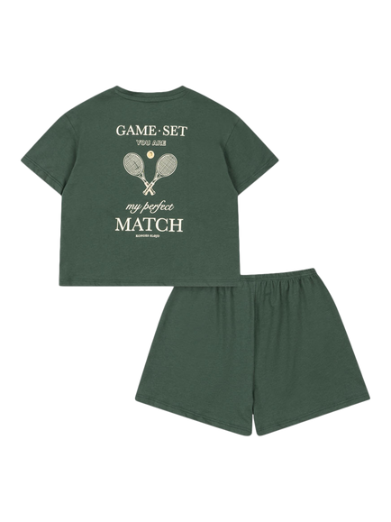 Konges Sløjd Kids' Famo Cotton Graphic T-Shirt & Shorts Set, Cilantro - view 2, Cilantro