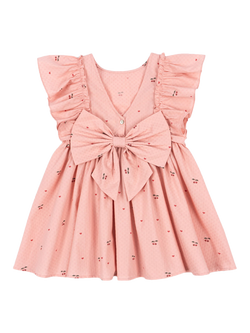 Konges Sløjd Kids' Evia Printed Frill Dress, Pink - view 2, Pink