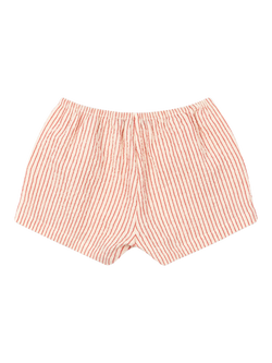 Konges Sløjd Kids' Ellie Striped Embroidered Cherry Frill Shorts, Armour - view 2, Amour
