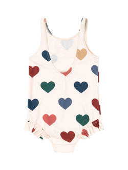 Konges Sløjd Kids' Manuca Heart Print Swimsuit, Multi - view 2, Multi