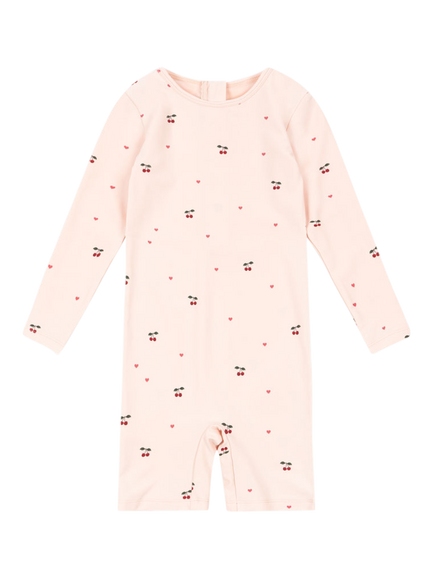 Konges Sløjd Kids' Merle Cherry Print Onesie Swimsuit, Pink/Multi, Pink/Multi