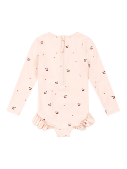 Konges Sløjd Kids' Merle Cherry Print Swimsuit, Pink/Multi - view 2, Pink/Multi