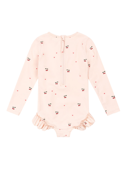 Konges Sløjd Kids' Merle Cherry Print Swimsuit, Pink/Multi - view 2, Pink/Multi