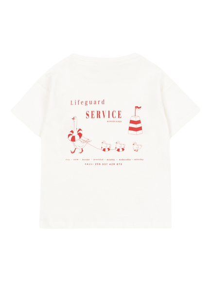 Konges Sløjd Kids' Era Cotton Blend Short Sleeve T-Shirt, Off White - view 2, Off White