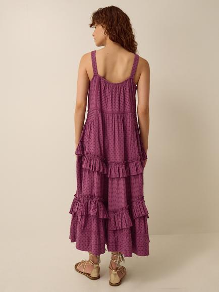 Monsoon Nixie Frill Sleeveless Dress - view 2, Berry