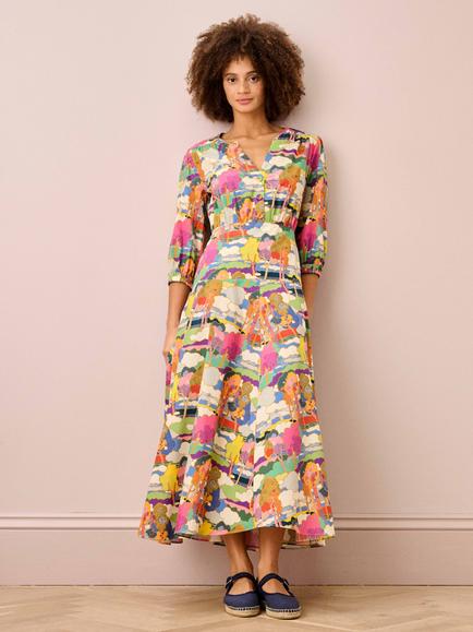 Brora Liberty Art Nouveau Midi Dress, Multi, Multi