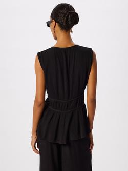 Whistles Tie Front Beach Top containing LENZING™ ECOVERO™ Viscose, Black - view 2, Black