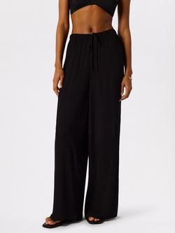 Whistles Tie Front Beach Trousers containing LENZING™ ECOVERO™ Viscose, Black, Black