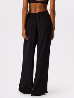 Whistles Tie Front Beach Trousers containing LENZING™ ECOVERO™ Viscose, Black - view 2, Black