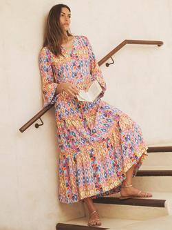 NRBY Priya Ikat Heart Print Maxi Dress, Multi, Multi