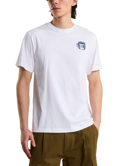 The North Face Basecamp Barista Relaxed Jersey T-Shirt, White/Summit Navy, Wht-summit Navy