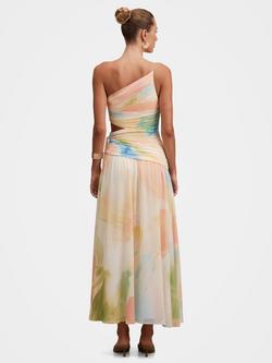 Forever New Connie Ruched Asymmetric Maxi Dress, Melia Abstract - view 2, Melia Abstract