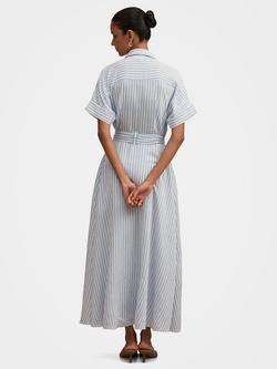 Forever New Petite Emma Stripe Shirt Dress, Blue / White Stripe - view 2, Blue / White Stripe