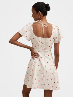 Forever New Petite Riley Floral Linen Rich Mini Dress, White Multi - view 2, White Multi