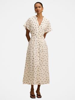 Forever New Petite Jemma Polka Dot Shirt Dress, Cream Edmond Spot, Cream Edmond Spot