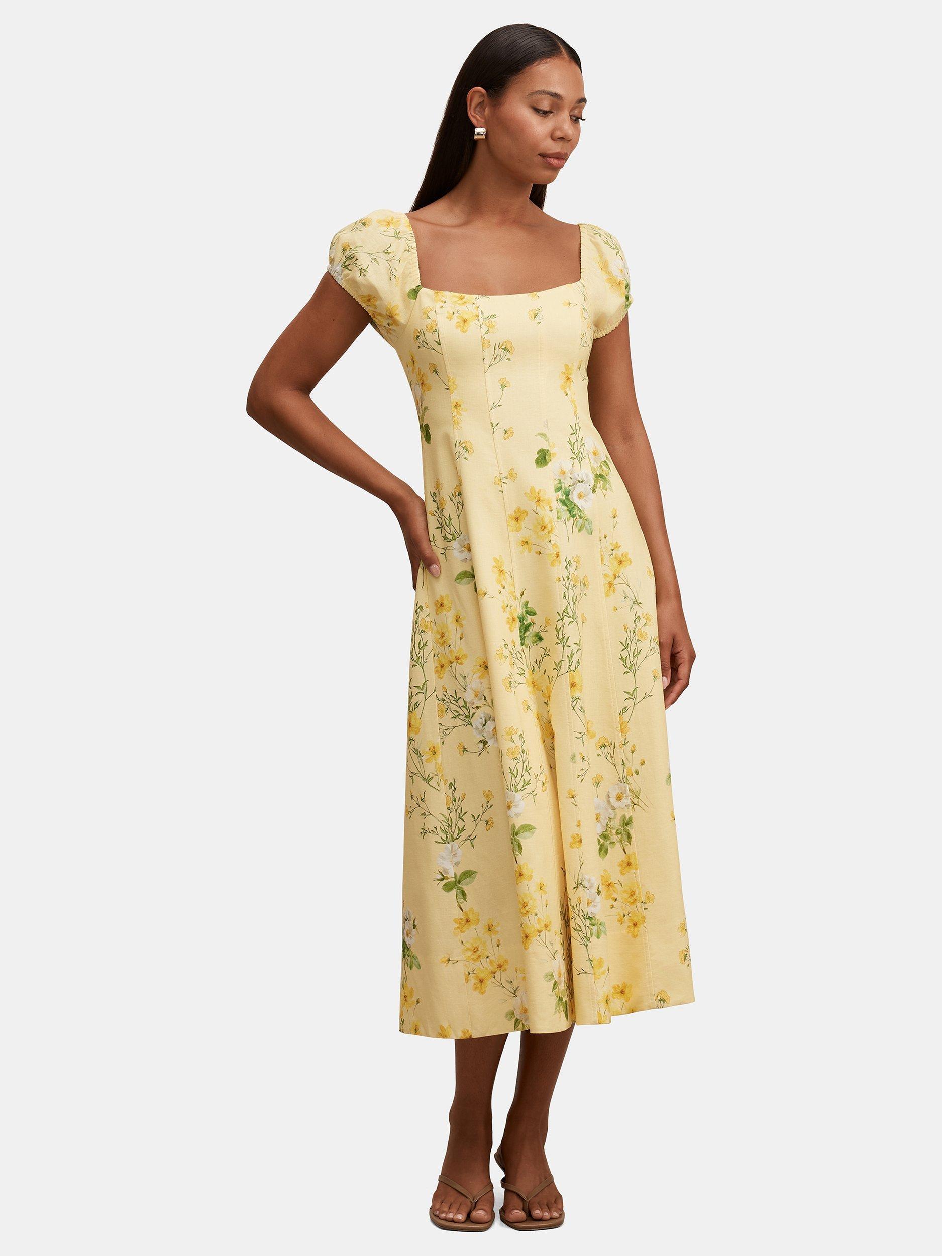 forever new linen dress Livvy Strappy Linen Midi Dress Mercia Floral