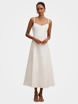 French Connection Birdie Linen-Blend Square Neck Dress, Summer White