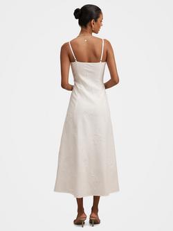 Forever New Petite Tiffany Embroidered Sequin Midi Dress, Porcelain - view 2, Porcelain