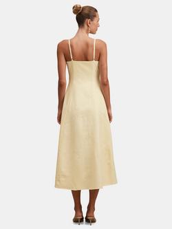Forever New Tiffany Embroidery Sequin Midi Dress, Yellow - view 2, Yellow
