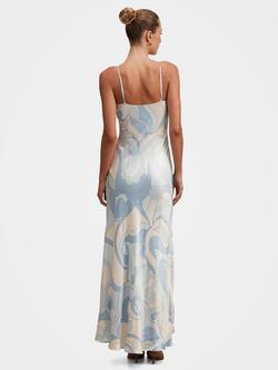 Forever New Tyler Cowl Neck Satin Slip Maxi Dress, Riviera Swirl - view 2, Riviera Swirl