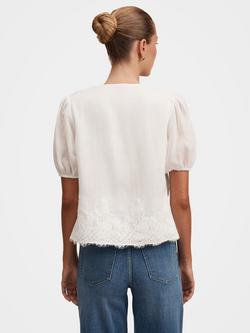 Forever New Sable Lace Trim Blouse, Porcelain - view 2, Porcelain