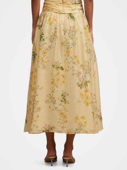 Forever New Palmer Pleated Skirt, Yellow Multi - view 2, Yellow Multi