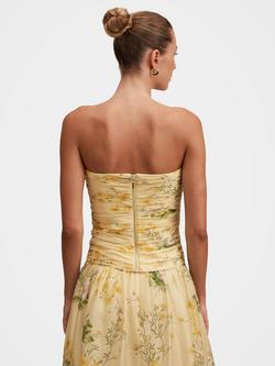 Forever New Palmer Floral Gathered Strapless Top, Saffia Ditsy Co-ord - view 2, Saffia Ditsy Co-ord