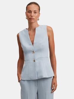 Forever New Lindsey Tailored Waistcoat, Ice Blue Suit, Ice Blue Suit