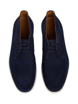 Hackett London Suede Chukka Boots - view 2, Marine Blue