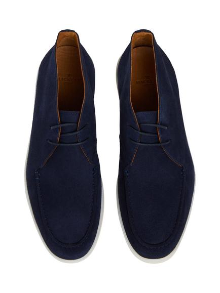 Hackett London Suede Chukka Boots - view 2, Marine Blue