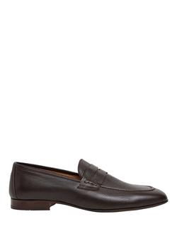 Hackett London Regal Saddle Leather Loafers, Dark Brown