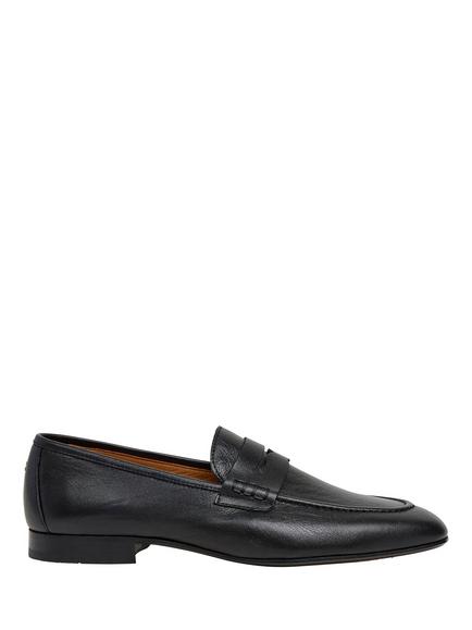 Hackett London Regal Saddle Leather Loafers, Black