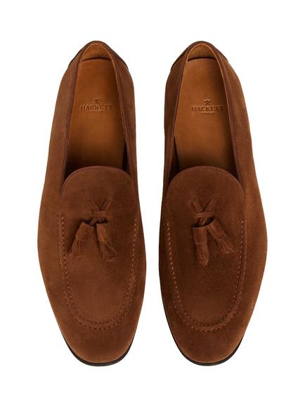 Hackett London Regal Suede Tassel Loafers, Thorn Brown - view 2, Thorn Brown