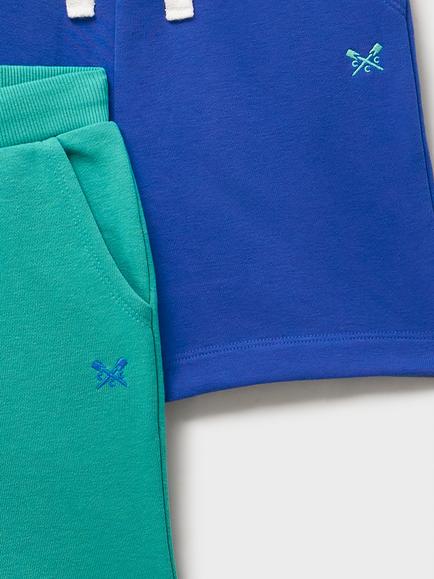 Crew Clothing Kids' Cotton Drawstring Shorts - view 2, Navy Blue