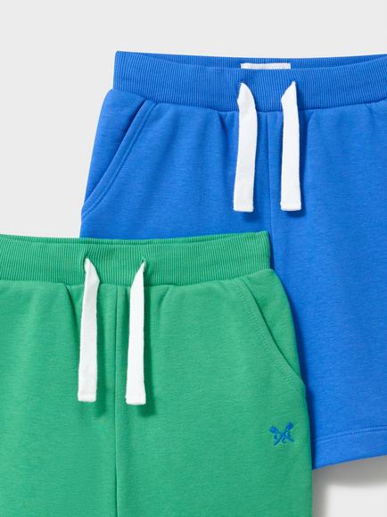 Crew Clothing Kids' Cotton Drawstring Shorts - view 2, Jade Green