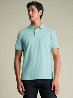 Charles Tyrwhitt Cotton Blend Short Sleeve Polo Shirt, Aqua Green