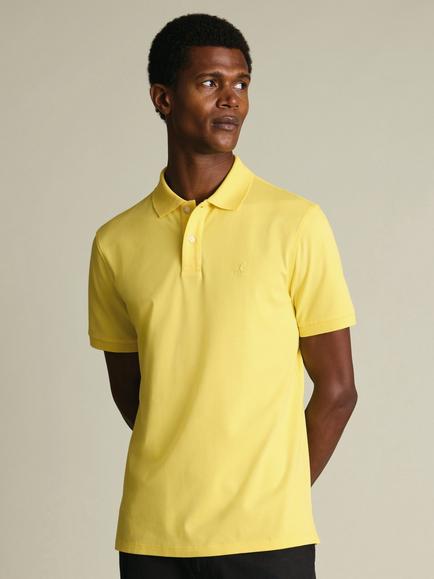 Charles Tyrwhitt Cotton Blend Short Sleeve Polo Shirt, Lemon
