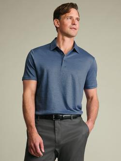 Charles Tyrwhitt Pure Linen Short Sleeve Polo Shirt, Denim Blue