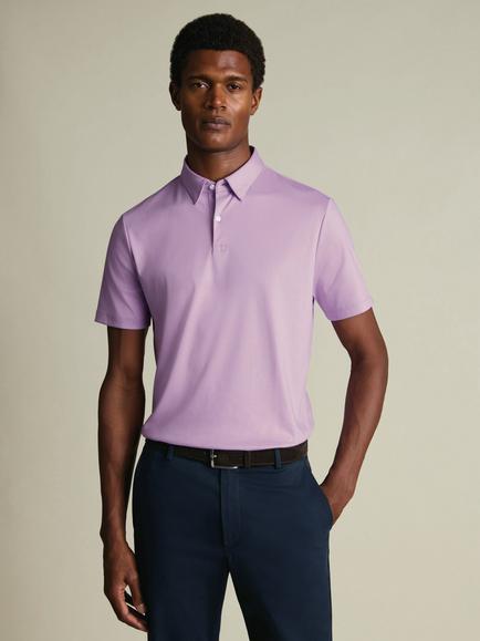 Charles Tyrwhitt Pure Cotton Short Sleeve Polo Shirt, Lilac