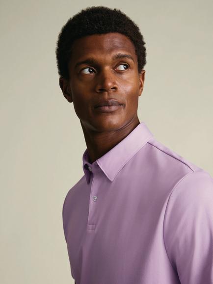 Charles Tyrwhitt Pure Cotton Short Sleeve Polo Shirt - view 2, Lilac