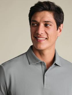 Charles Tyrwhitt Stretch Cotton Blend Regular Fit Short Sleeve Smart Pique Polo Shirt - view 2, Light Grey