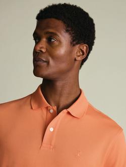 Charles Tyrwhitt Cotton Blend Short Sleeve Polo Shirt - view 2, Orange