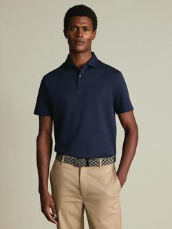 Charles Tyrwhitt Pure Cotton Short Sleeve Polo Shirt, Navy